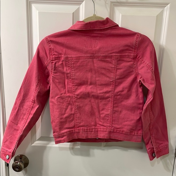 Old Navy Pink Distressed Girls Denim Jacket size L (10-12) - Picture 4 of 7